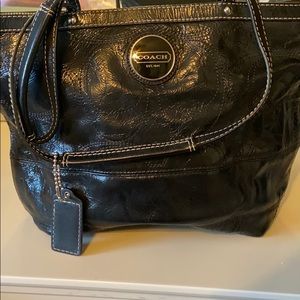 Black leather Coach purse